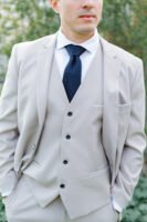 Standard 3-Piece Business Suit | Two Button Jacket, Four Button Vest, Notched Lapel (Wool/Cotton Mix)