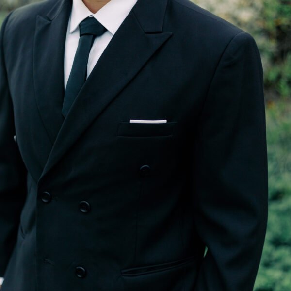 Bespoke Black 2-Piece Tuxedo | Custom Single or Double-Breasted Suit
