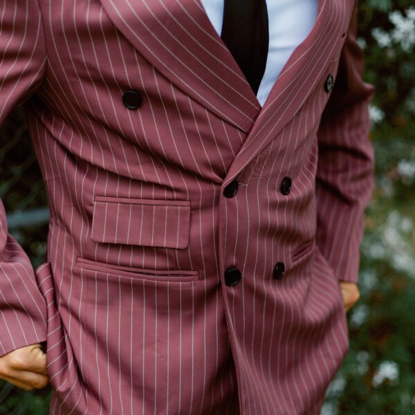 Custom 2-Piece Pinstripe Suit (Double or Single Breasted, Choose Any Fabric)